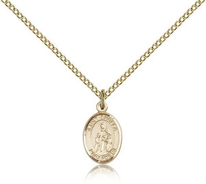 Gold Filled St. Angela Merici Pendant, Gold Filled Lite Curb Chain, Small Size Catholic Medal, 1/2" x 1/4" Gold Filled St. Angela Merici Pendant, Gold Filled Lite Curb Chain, Small Size Catholic Medal, 1/2" x 1/4"