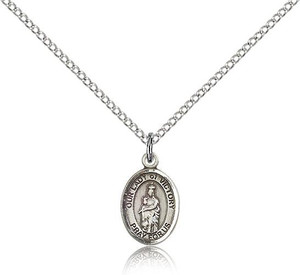 Sterling Silver Our Lady of Victory Pendant, Sterling Silver Lite Curb Chain, Small Size Catholic Medal, 1/2" x 1/4" Sterling Silver Our Lady of Victory Pendant, Sterling Silver Lite Curb Chain, Small Size Catholic Medal, 1/2" x 1/4"