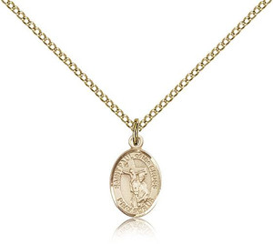 Gold Filled St. Paul of the Cross Pendant, Gold Filled Lite Curb Chain, Small Size Catholic Medal, 1/2" x 1/4" Gold Filled St. Paul of the Cross Pendant, Gold Filled Lite Curb Chain, Small Size Catholic Medal, 1/2" x 1/4"