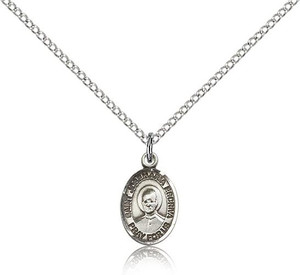 Sterling Silver St. Josemaria Escriva Pendant, SS Lite Curb Chain, Small Size Catholic Medal, 1/2" x 1/4" Sterling Silver St. Josemaria Escriva Pendant, SS Lite Curb Chain, Small Size Catholic Medal, 1/2" x 1/4"