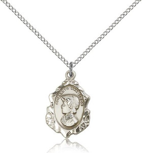 Sterling Silver St. Elizabeth Ann Seton Pendant, Lite Curb Chain, 3/4" x 1/2" Sterling Silver St. Elizabeth Ann Seton Pendant, Lite Curb Chain, 3/4" x 1/2"