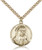 Gold Filled St. Louise Pendant, Stainless Gold Heavy Curb Chain, 1" x 7/8" Gold Filled St. Louise Pendant, Stainless Gold Heavy Curb Chain, 1" x 7/8"