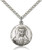 Sterling Silver St. Louise Pendant, Stainless Silver Heavy Curb Chain, 1" x 7/8"
