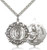 Sterling Silver Our Lady of Guadalupe / Martin de Porre, Stainless Silver Heavy Curb Chain, 1 1/4" x 1 1/8" Sterling Silver Our Lady of Guadalupe / Martin de Porre, Stainless Silver Heavy Curb Chain, 1 1/4" x 1 1/8"