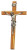 10" Beveled Edge Olive Wood Crucifix, Antique Pewter Finish Corpus