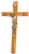10" Beveled Edge Olive Wood Crucifix, Antique Gold Finish Corpus