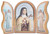 Gold Embossed Wood Saint Therese Triptych 1205.340