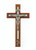 8" Cherry Baptismal Cross, With White Pearlized Epoxy, Pewter Corpus