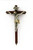 10" Walnut Crucifix, Gold Plated Inlay, 6" Two-Tone Pewter Corpus with Gold Crown and Sash