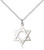 Sterling Silver Star of David Pendant, Lite Curb Chain, 7/8" x 5/8"