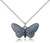 Sterling Silver Butterfly Pendant, Lite Curb Chain, 1/2" x 1"
