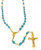 March Birthstone Bead Gold Rosary