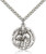 Sterling Silver Sts. Cosmos & Damian Pendant, Stainless Silver Heavy Curb Chain, 1" x 7/8" Sterling Silver Sts. Cosmos & Damian Pendant, Stainless Silver Heavy Curb Chain, 1" x 7/8"