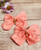 2 Pack Peach Clip-In Hair Bows with Cross Charm 2 Pack Peach Clip-In Hair Bows with Cross Charm