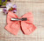 2 Pack Peach Clip-In Hair Bows with Cross Charm 2 Pack Peach Clip-In Hair Bows with Cross Charm