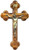 Olive Wood Crucifix with Oriental Edges and a Bronze Corpus Olive Wood Crucifix with Oriental Edges and a Bronze Corpus