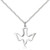 Sterling Silver Holy Spirit Pendant, Sterling Silver Lite Curb Chain, 3/4" x 3/4"
