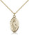 Gold Filled Miraculous Pendant, Gold Filled Lite Curb Chain, 7/8" x 1/2" Gold Filled Miraculous Pendant, Gold Filled Lite Curb Chain, 7/8" x 1/2"