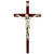 10" Cherry Wood Crucifix with Silver Corpus