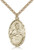 Gold Filled Scapular Pendant, Stainless Gold Heavy Curb Chain, 1 3/8" x 3/4"