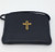 Medium Size Black Leather Burse with Gold Cross 25-370