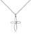 Sterling Silver Loop Cross Pendant, Lite Curb Chain, 7/8" x 1/2"
