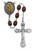 Saint Michael Brown Wood Rosary