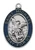 St. Michael Sterling Silver Medal with Blue Epoxy on 24" Chain L820