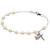 Glass Pearl Bracelet with Sterling Crucifix and Miraculous Medal BR181