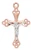 Sterling Silver Rose Gold Two-Tone Crucifix on 18" Chain JR9206