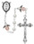 5mm White Pearl Rosary with Pink Angel Beads and Enamel Center R920W