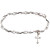 Cubic Zirconia Bracelet with Rhodium Plated Cross 7 1/2" BR419