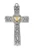 6" Filigree Wedding Cross with Gold Plated Rings 71-21