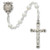 5mm White Pearl First Communion Rosary with Sterling Silver Crucifix and Center C18LW