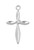 Small Sterling Silver Cross with CZ Stone on 16-18" Chain L9277