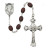 6x8mm Brown Wood Rosary with Sterling Silver Crucifix and Center 600LF