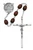 6x8mm Brown Wood Rosary with Sterling Silver Crucifix and Center 137L-BRF