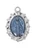 Sterling Silver Blue Miraculous Medal on Rhodium Chain L834