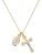 Gold Tone Pewter Two-Tone Miraculous Medal and Crucifix on 18" Chain HT100