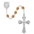 6mm Topaz-Colored Bead Rosary with Rhodium Crucifix 880-TOKF
