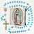 Aqua Crystal Rosary with Our Lady of Guadalupe Pouch P399PB