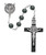 8mm Hematite St. Benedict Rosary with Black Epoxy Crucifix R974F