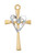 Gold over Sterling Silver Two-Tone Cross with Heart on 16-18" Chain J9117