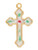 Gold over Sterling Silver Cloisonne Cross on 16-18" Adjustable Chain J9321