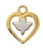 Gold over Sterling Silver Two-Tone Heart with Dove on 16-18" Chain J9296