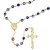 Gold Plated 6mm Blue Tin Cut Aurora Borealis Crystal Rosary R1036HF