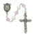 5mm Pink Pearl Heart First Communion Rosary with Chalice C86DW