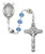 8mm Blue Crystal Miraculous Rosary with Sterling Silver Crucifix and Center R918LF
