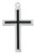 Sterling Silver Cross with Black Fill on 24" Chain L9224