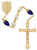 8mm Capped Crystal Rosary with Blue Teardrop Our Father Beads R997HF